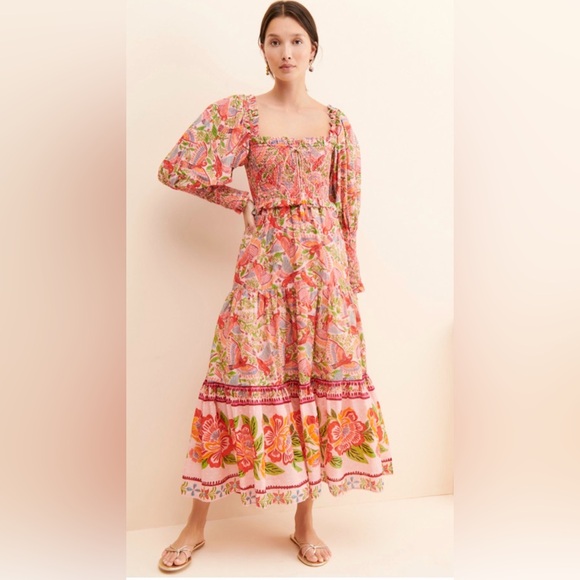 FARM Rio Dresses & Skirts - Farm Rio Macaw Flight Smocked Dress, Size Medium, Good Condition